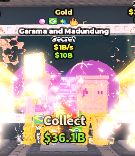 🍔NO TACO🍔 GOLD Garama and Madundung 💵 1B/s 💵 Bubblegum + Brazil + Glitched + Fire + Explosive Traits ⭐ YOU GET THE ONE IN PICTURE ✅ 500+ Orders ✅ TOP SELLER ✅ GamerTagz