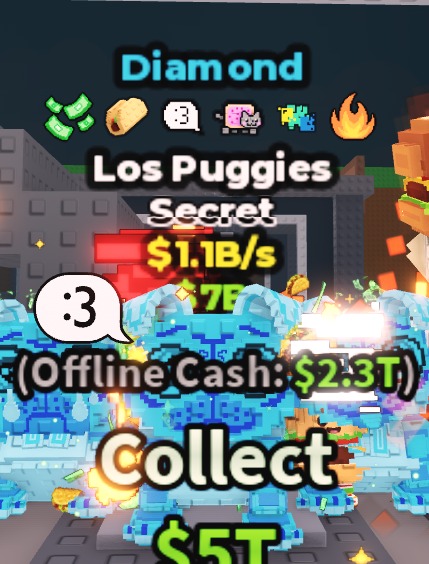FAST RESPONSE | Diamond Los Puggies $1.1B/s (6 Traits) | 1000% SAFE 🔒 #4913