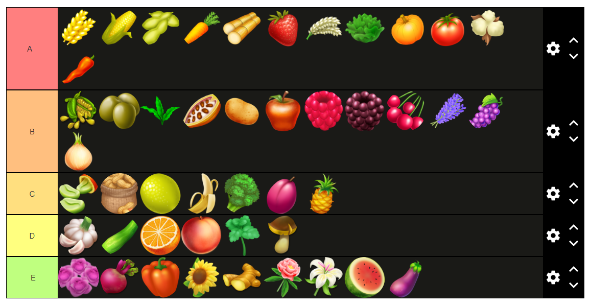 🍆🌶️🥭🥦 200x mix Silo Crops or fruits🌽🍓🍉🍎