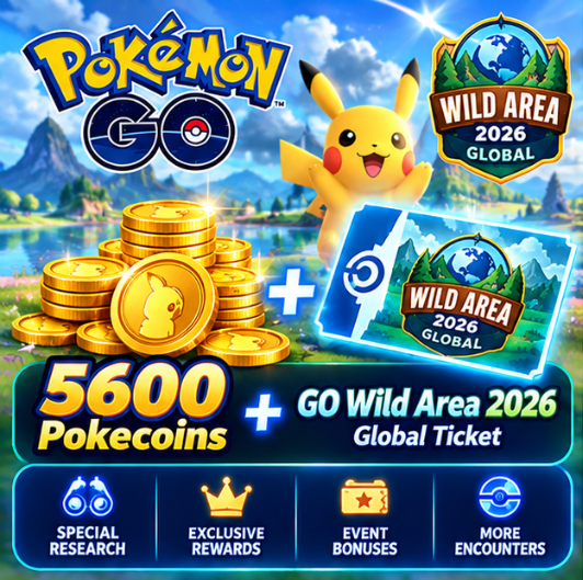 5600 Pokecoins + Wild Area 2026: Global Ultra Ticket Box