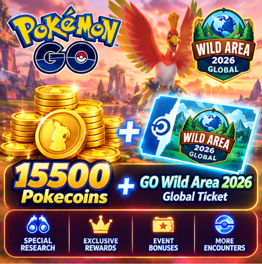 15500 Pokecoins + Wild Area 2026: Global Ultra Ticket Box