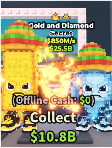 GOLD AND DIAMOND 850M/S (FIRE + SOMBRERO) – STEAL A BRAINROT – FAST DELIVERY & TRUSTED #B2WF8N