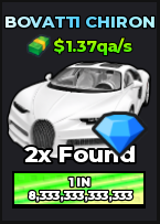 🔥Bovatti Chiron (Diamond) (Primordial) (1.37qa/s) | - Dream Car Collection🔥