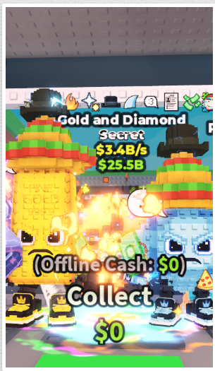 GOLD AND DIAMOND 3.4B/S (MONEY + 9 TRAITS) – STEAL A BRAINROT – FAST DELIVERY & TRUSTED #W6ZT4P