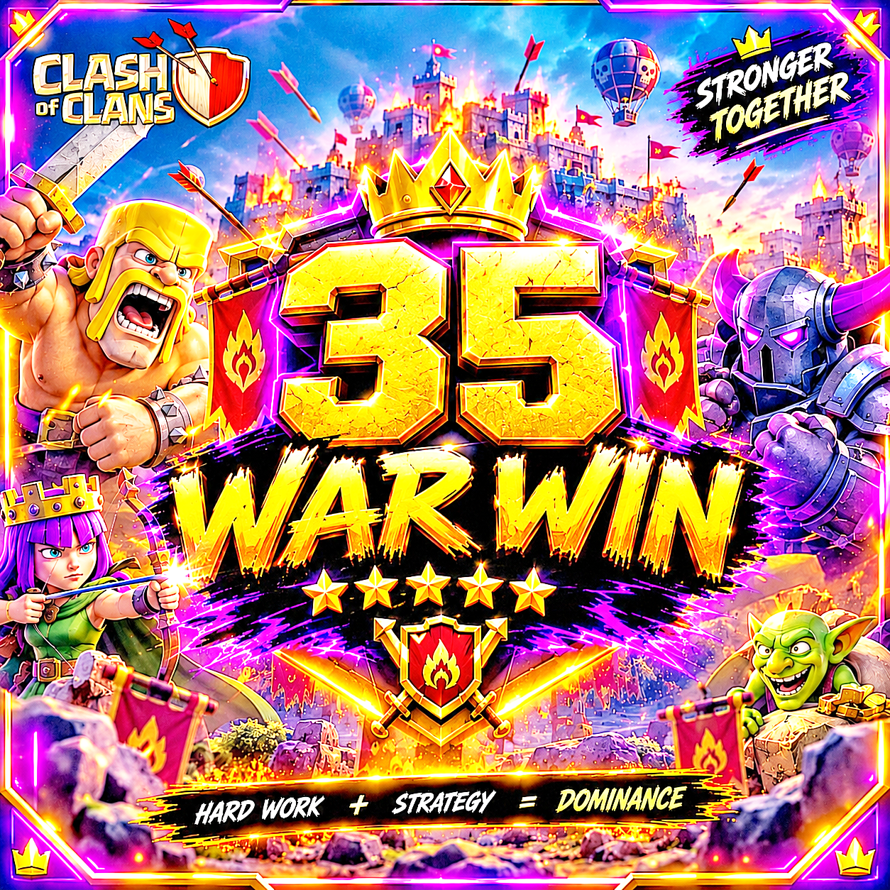 🔥 35 WAR WIN STREAK ⚔️ IN YOUR CLAN ✨ FAST DELIVERY 🚚