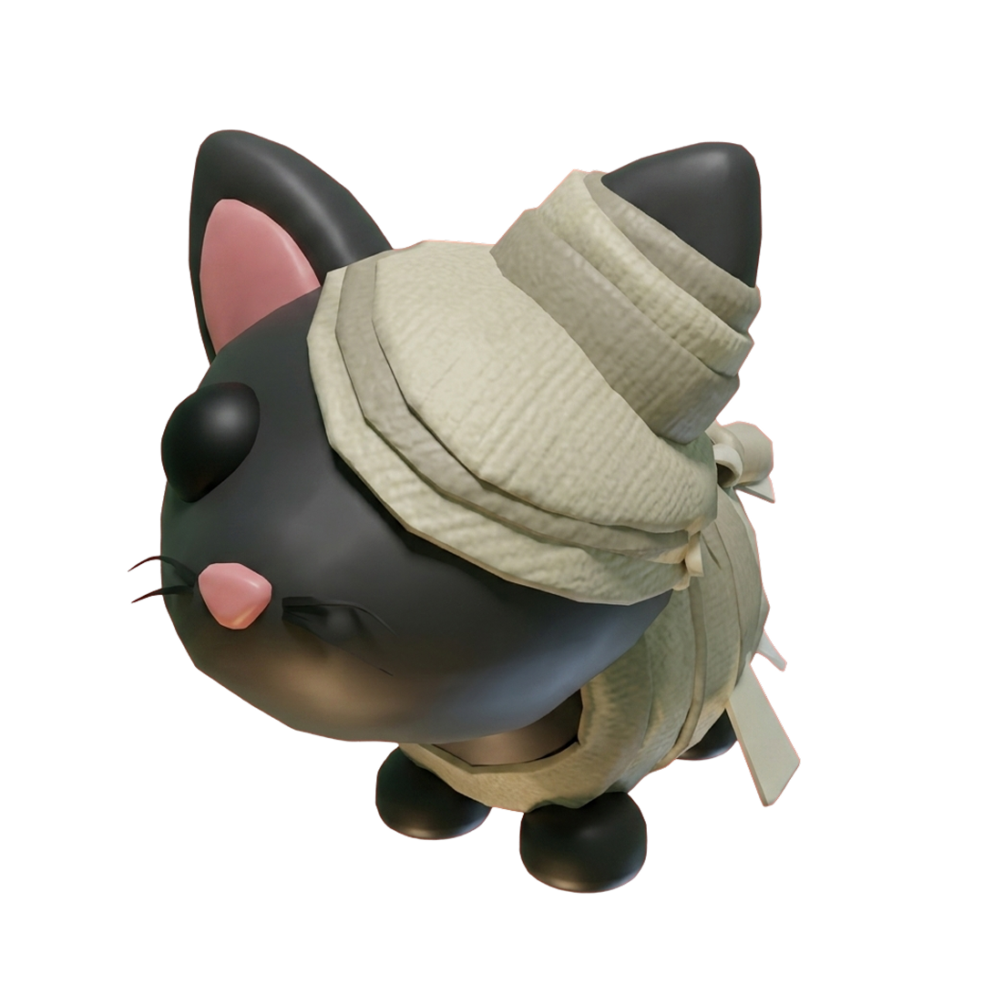 ⭐ F Halloween Black Mummy Cat ⭐