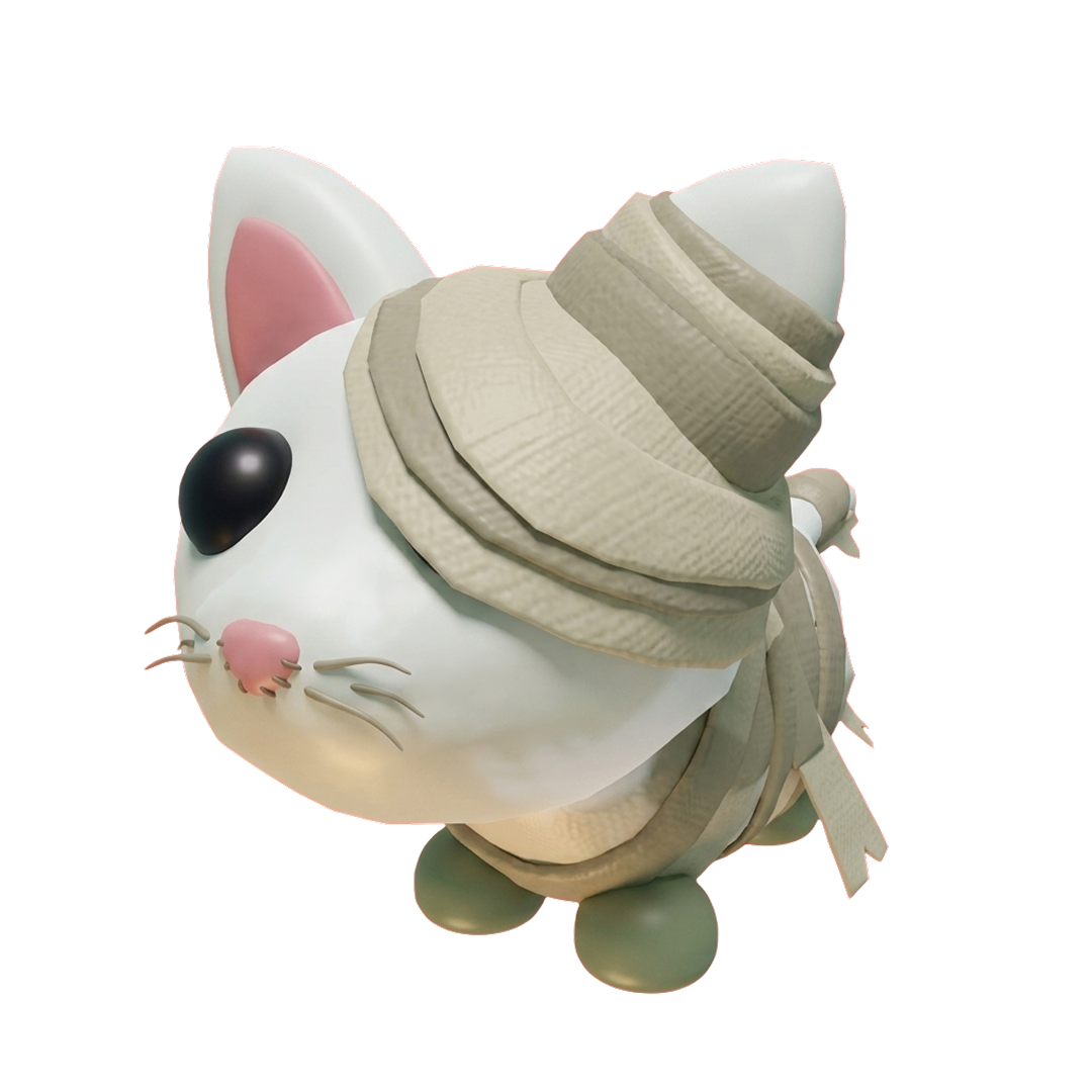 ⭐ MF Halloween White Mummy Cat - Adopt Me ⭐