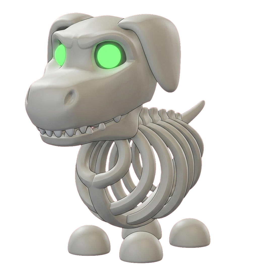 ⭐ F Halloween White Skeleton Dog - Adopt Me ⭐