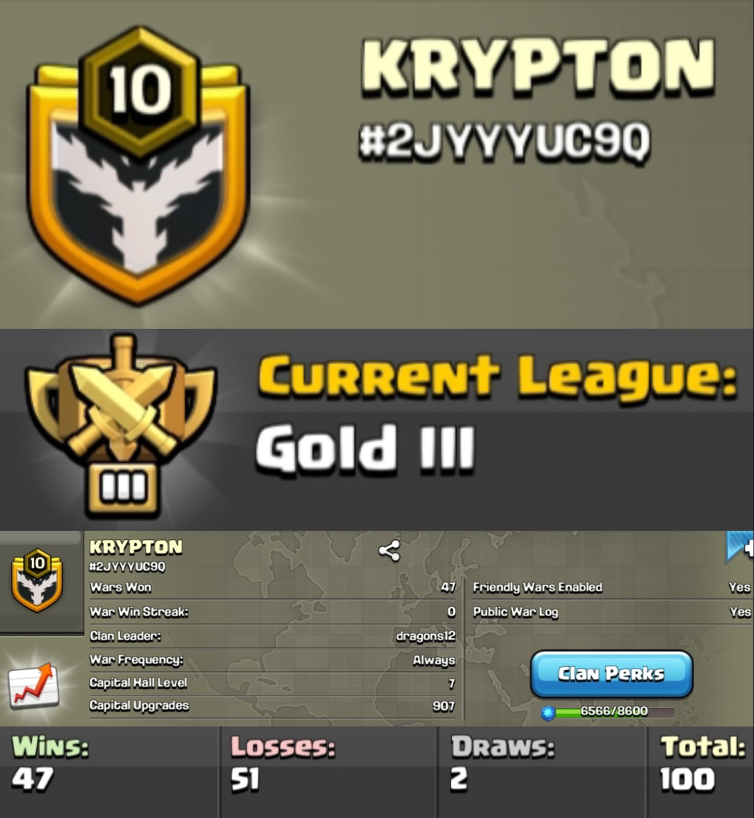 Level 10 clan || clan capital 7 || name - KRYPTON
