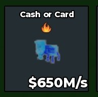 Cash or Card With Fire Trait Diamond 650M/s