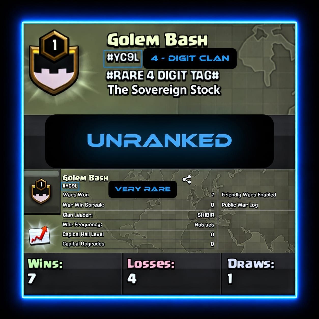 Rare 4-Digit Clan Tag (#YC9L) | Golem Bash | Build a Legendary Clan Create History |