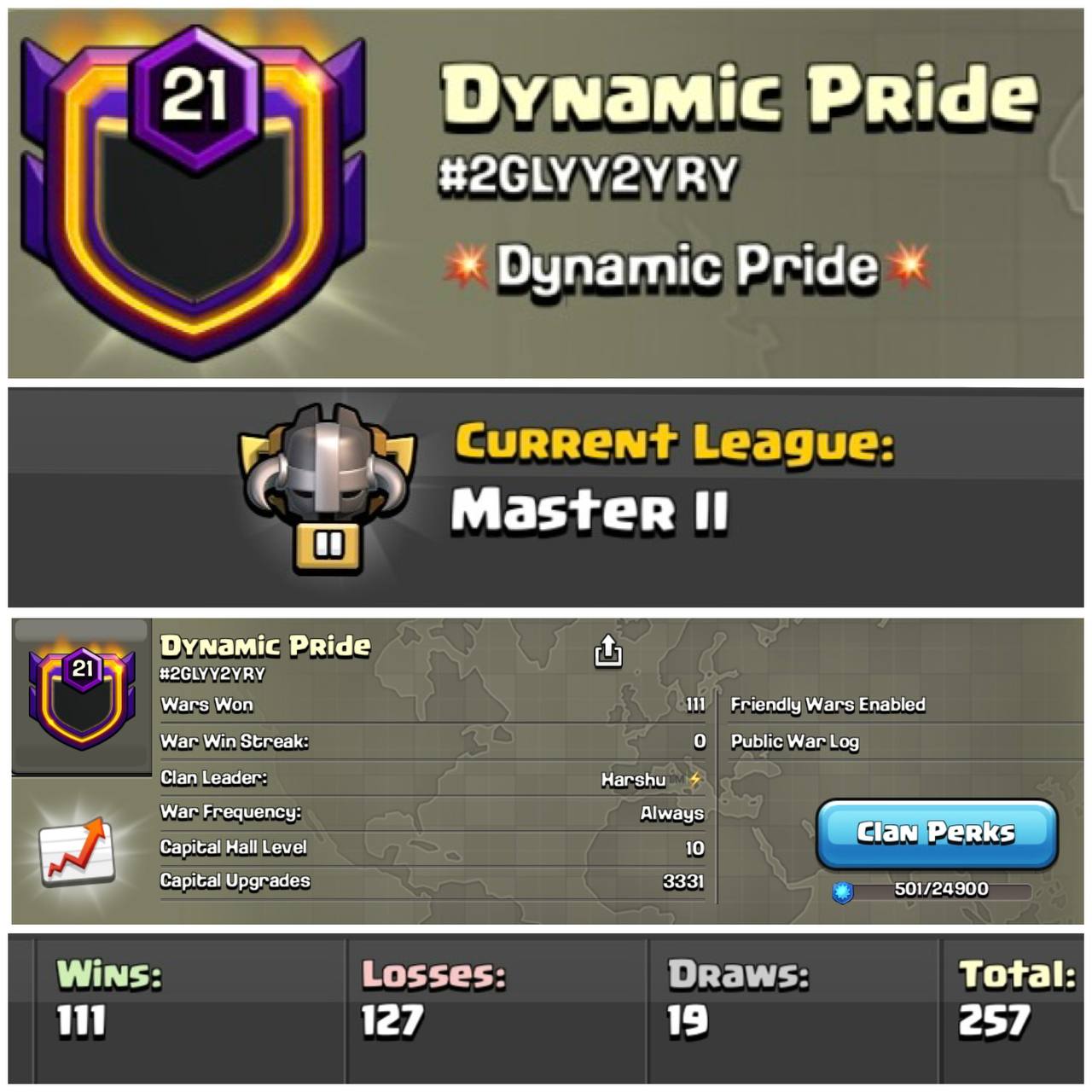 🔥Dynamic Pride🔥LVL 21 CLAN🔥CAPITAL HALL 10🔥MASTER LEAGUE🔥BEST CLAN IN THE MARKET!