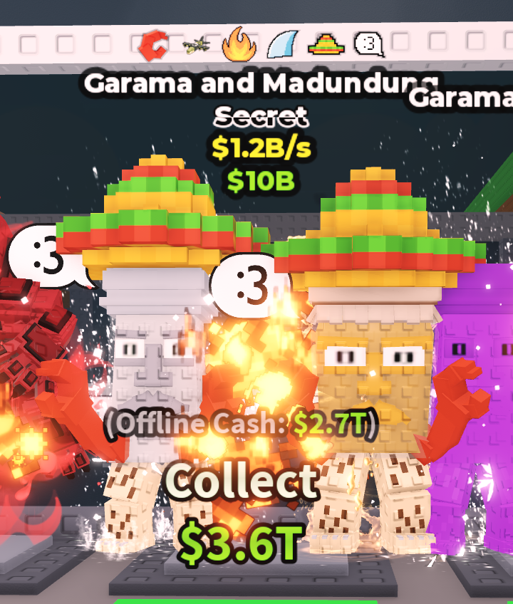🍔NO TACO🍔 Garama and Madundung 💵 1.2B/s 💵 Crab + Explosive + Fire + Shark Fin + Sombrero + :3 Traits ⭐ YOU GET THE ONE IN PICTURE ✅ 500+ Orders ✅ TOP SELLER ✅ GamerTagz