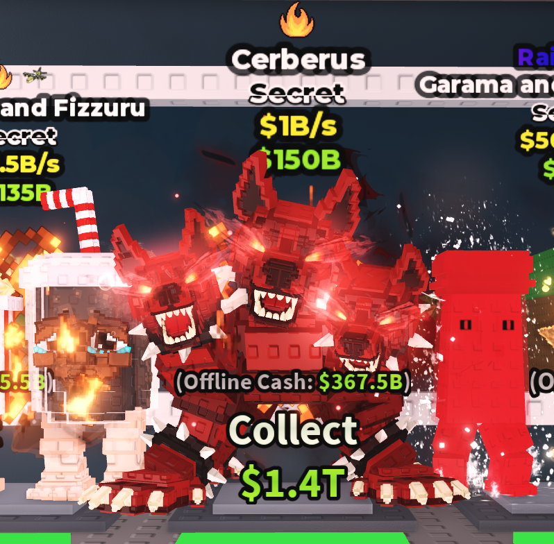 🍔NO TACO🍔 Cerberus 💵 1B/s 💵 Fire Trait ⭐ YOU GET THE ONE IN PICTURE ✅ 500+ Orders ✅ TOP SELLER ✅ GamerTagz