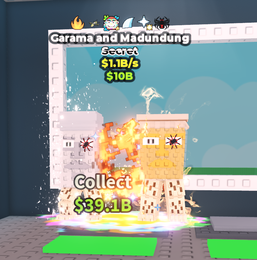 🍔NO TACO🍔 Garama and Madundung 💵 1.1B/s 💵 Fire + Explosive + Paint + Shark Fin + Comet Struck + Spider Traits ⭐ YOU GET THE ONE IN PICTURE ✅ 500+ Orders ✅ TOP SELLER ✅ GamerTagz