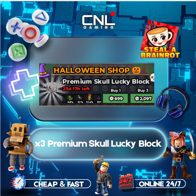 Steal A Brainrot - x3 Premium Skull Lucky Block [2097R]