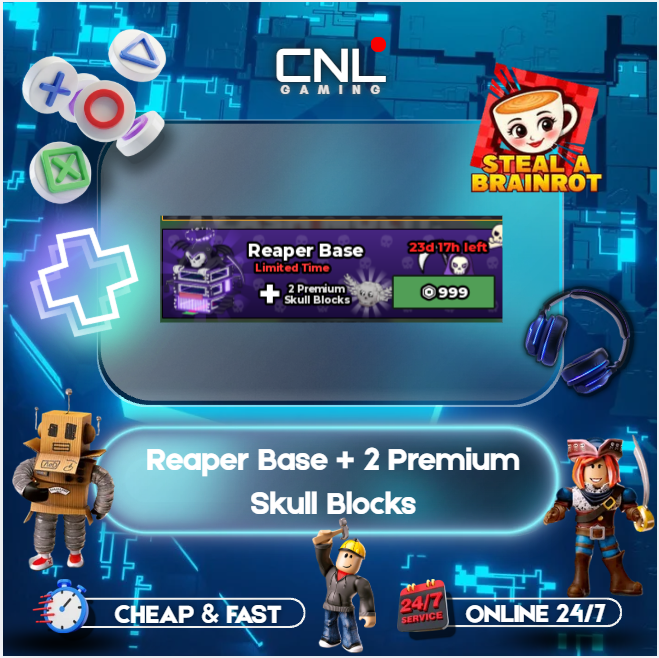 Steal A Brainrot - Reaper Base + 2 Premium Skull Blocks [999R]