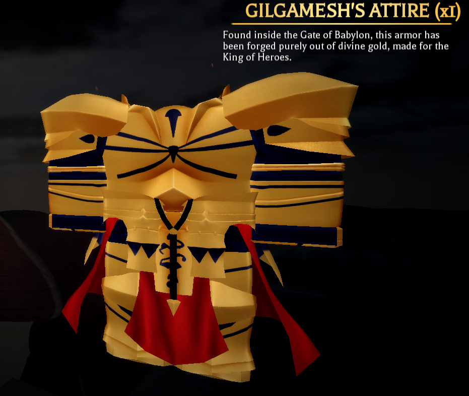 🎮 AOTR — ATTACK ON TITAN REVOLUTION

📦 PRODUCT: Gilgamesh Attire