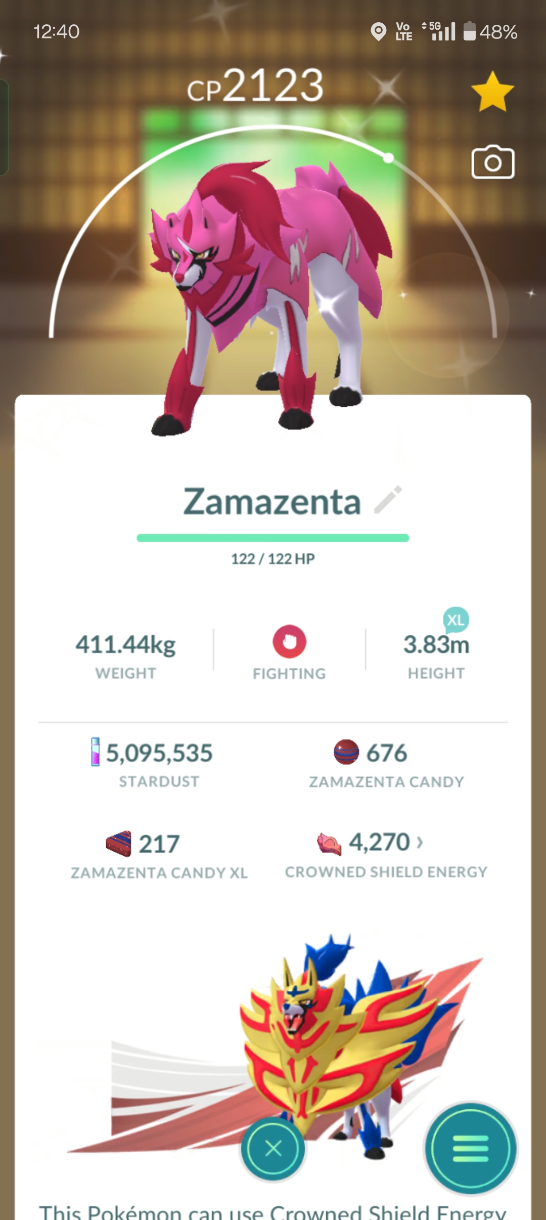 ✨🔥 Shiny Legendary Zamazenta ⭐ Random CP 💜 | Pokémon GO | 1M Stardust Trade 🔄🎮