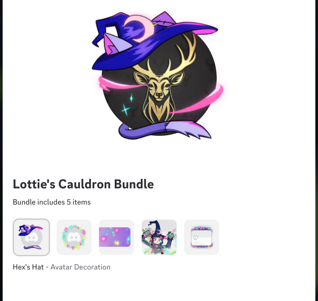 Discord Avatar 👾 New Decoration 5 PC Lotties Cauldron Bundle PRICE | FAST⚡