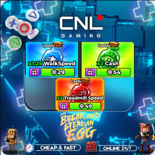 Break and Steal an Egg - x1.25 WalkSpeed + x2 Cash + x2 Treadmill Speed (Potions) - [132R]