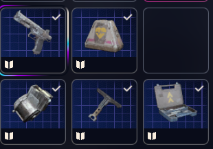 Wolfpack BP + Ventor Bp +Looting  Mk3 Survivor BP + Extended Medium mag 3 BP + Medium Gun Parts BP + Vertical  Grip 3 Bp