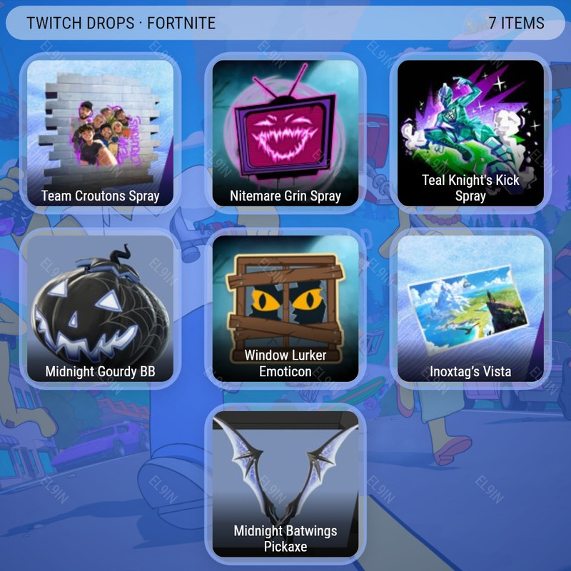 👑 Twitch Drops ⚡️ Horror in Fortnite LAFA 🌐 Fortnite [Total 7 Items]