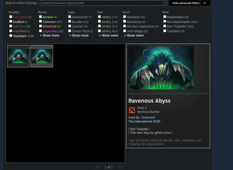 ✧･ﾟ:*✧ Dota 2 Items - Bundle (New 100%) Ravenous Abyss Outfit for Underlord ✧･ﾟ:*✧ You + This = Magic ✧･ﾟ:*✧
