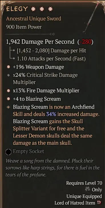 ✧･ﾟ:*✧ Diablo 4 S15 - 3GA - Elegy Weapon ✧･ﾟ:*✧ Save Instanly ✧･ﾟ:*✧