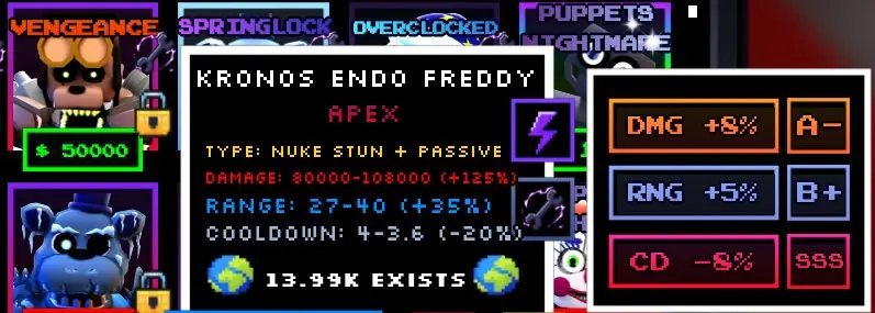 ✧･ﾟ:*✧ Roblox Five Nights TD - Kronos Endo Freddy (Vengeance) ✧･ﾟ:*✧ On huge sale ✧･ﾟ:*✧