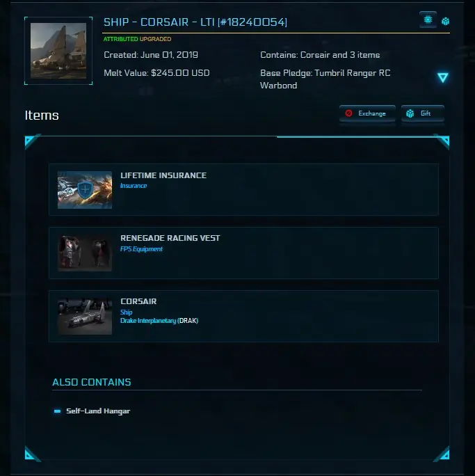 ✧･ﾟ:*✧ Star Citizen LTI Ship - Corsair ✧･ﾟ:*✧ Regret Is Expensive ✧･ﾟ:*✧
