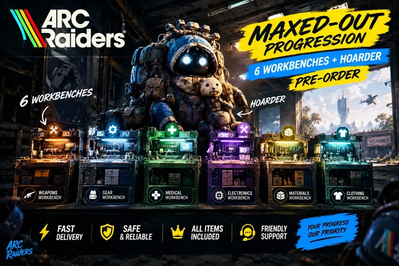 ✧･ﾟ:*✧ ARC Raiders Items - Maxed-Out Progression | 6 Workbenches + Hoarder ✧･ﾟ:*✧ Your wallet will thank u ✧･ﾟ:*✧