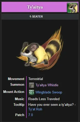 ✧･ﾟ:*✧ Final Fantasy XIV: Ty'aitya Whistle Mount (EU Chaos) ✧･ﾟ:*✧ Add It Before Your Ex Does ✧･ﾟ:*✧