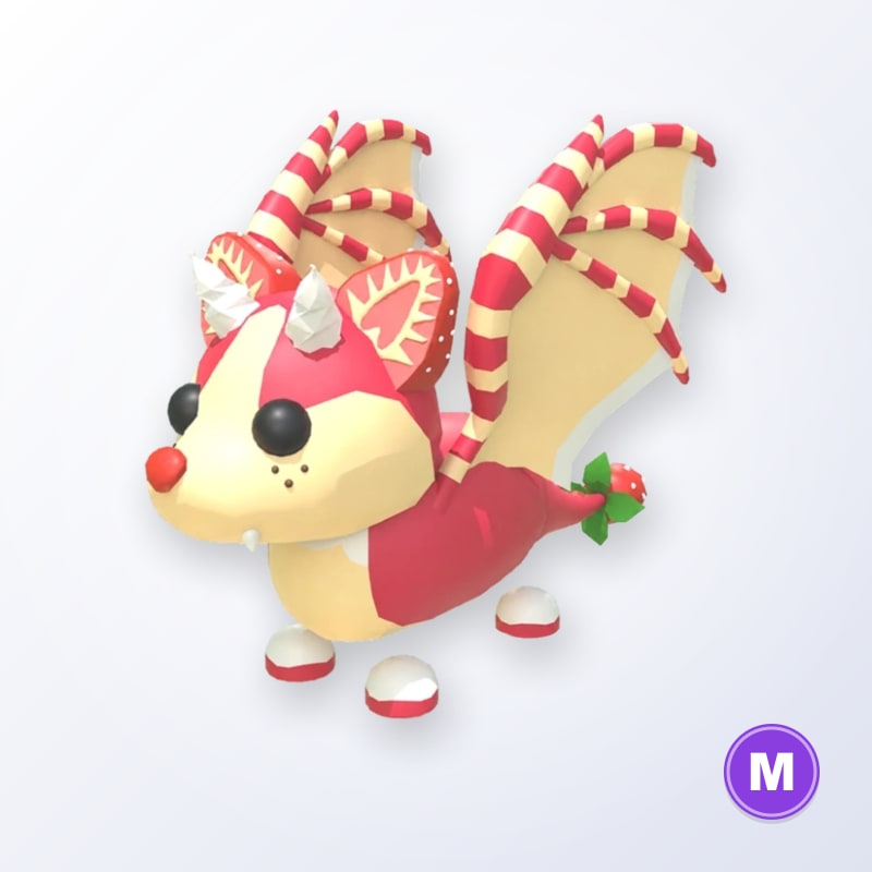 Strawberry Shortcake Bat Dragon M | Adopt Me