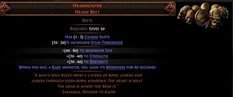 ✧･ﾟ:*✧ Path of Exile 2 Items: Headhunter Heavy Belt (0.5 LEAGUE) ✧･ﾟ:*✧ Smiles, Delivered Fast ✧･ﾟ:*✧