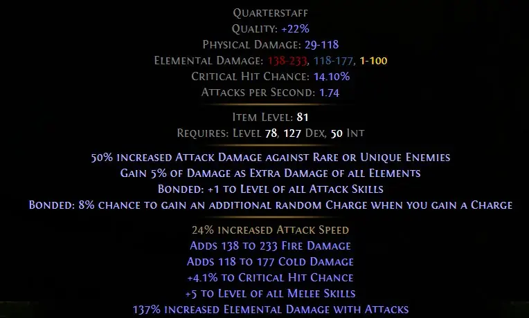 ✧･ﾟ:*✧ Path of Exile 2 Rare Quarterstaff Weapon ✧･ﾟ:*✧ Smooth Savings ✧･ﾟ:*✧