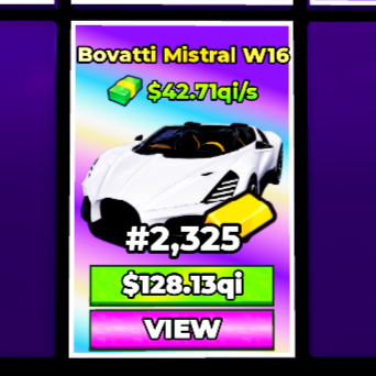 Gold Bovatti Mistral W16 42,71qi/s (in rebith 15 with 167,5x multi) | Eternal Car | Dream Car Collection