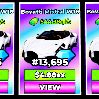 Diamond Bovatti Mistral W16 44,38qi/s (in rebith 15 with 167,5x multi) | Eternal Car | Dream Car Collection