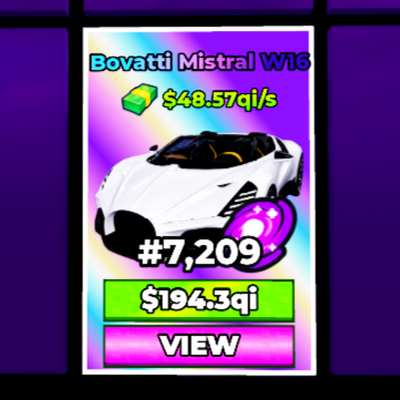 Galaxy Bovatti Mistral W16 48,57qi/s (in rebith 15 with 167,5x multi) | Eternal Car | Dream Car Collection