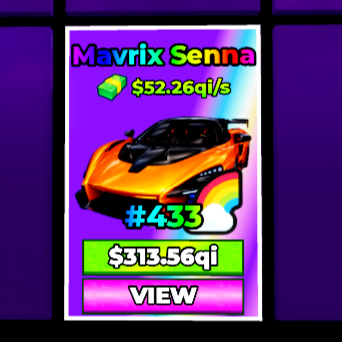 #433 Rainbow Mavrix Senna 52.26qi/s (in rebith 15 with 167,5x multi) | Eternal Car | Dream Car Collection