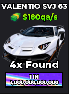 🔥Valentio SVJ 63 (Regular) (Eternal) ($180qa/s) | - Dream Car Collection🔥