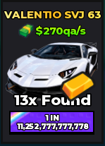 🔥Valentio SVJ 63 (Golden) (Eternal) ($270qa/s) | - Dream Car Collection🔥