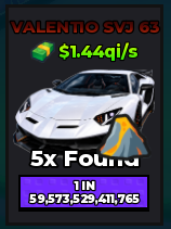 🔥Valentio SVJ 63 (Lava) (Eternal) ($1.44qi/s) | - Dream Car Collection🔥