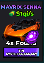 🔥Mavrix Senna (Galaxy) (Eternal) ($1qi/s) | - Dream Car Collection🔥