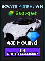 🔥Bovatti Mistral W16 (Diamond) (Eternal) ($625qa/s) | - Dream Car Collection🔥