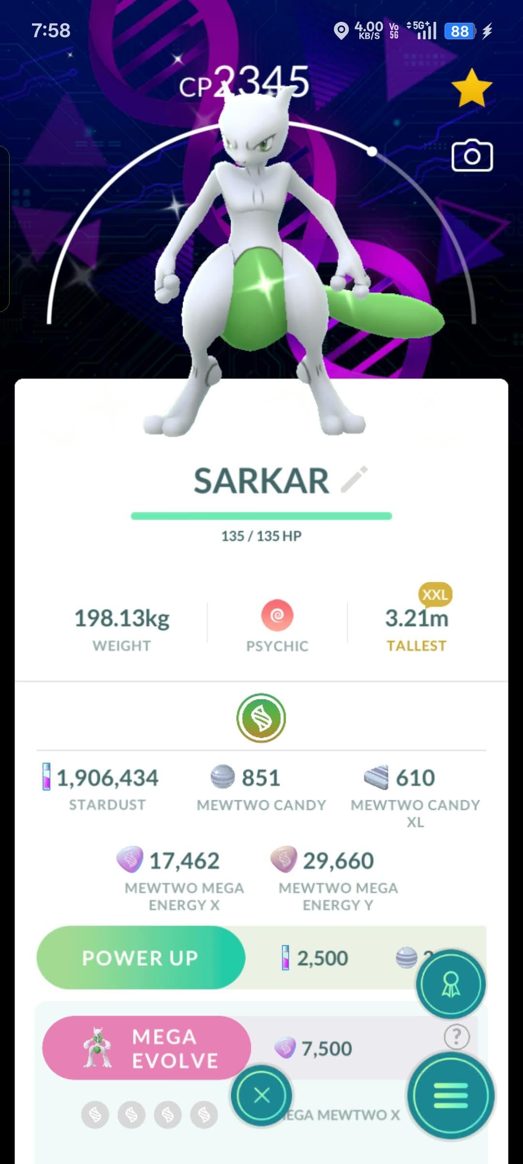 Shiny XXL DNA BACKGROUND MEWTWO