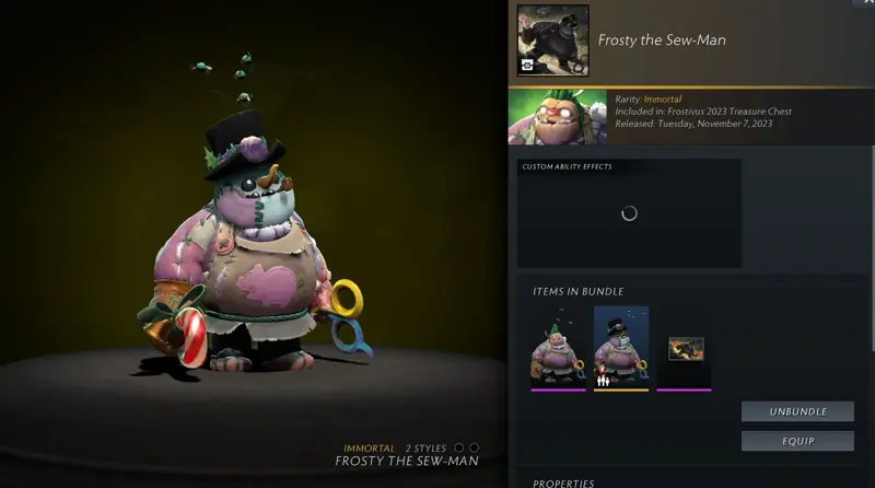 ✧･ﾟ:*✧ Dota 2 Items - PUDGE FROSTY THE SEW-MAN Immortal Outfit ✧･ﾟ:*✧ IDK Buy It? ✧･ﾟ:*✧