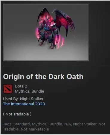 ✧･ﾟ:*✧ Dota 2 Items: Origin of the Dark Oath The International 10 Collector's Cache Outfit ✧･ﾟ:*✧ Unexpected Steal ✧･ﾟ:*✧