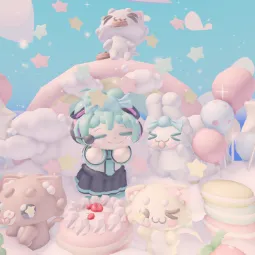🎀🌈 Hatsune Miku And Cinnamoroll Clouds Glitched Tiny House 🍰🍭
