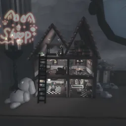 •.° { Halloween } °.• 🎃 Spooky Gothic Dollhouse Grinding Glitched Tiny House 🏠🕷️